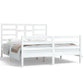 Bedframe Massief Hout Wit 150X200 Cm 5Ft King Size