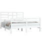 Bedframe Massief Hout Wit 150X200 Cm 5Ft King Size