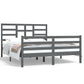 Bedframe Massief Hout Grijs 150X200 Cm 5Ft King Size