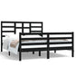 Bedframe Massief Hout Zwart 150X200 Cm 5Ft King Size