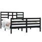 Bedframe Massief Hout Zwart 150X200 Cm 5Ft King Size