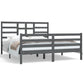 Bedframe Massief Hout Grijs 160X200 Cm