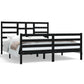 Bedframe Massief Hout Zwart 160X200 Cm