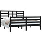 Bedframe Massief Hout Zwart 160X200 Cm