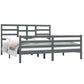Bedframe Massief Hout Grijs 180X200 Cm 6Ft Super King