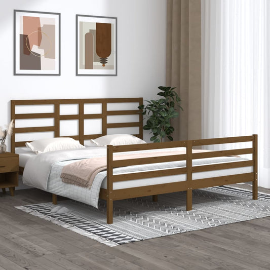 Bedframe Massief Hout Honingbruin 180X200 Cm 6Ft Super King