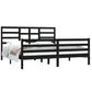 Bedframe Massief Hout Zwart 180X200 Cm 6Ft Super King