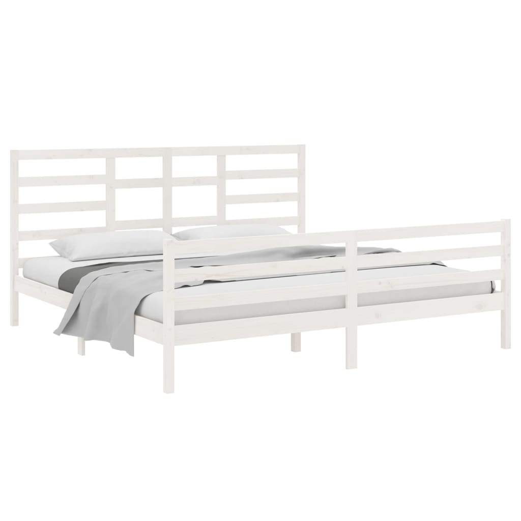 Bedframe Massief Hout Wit 200X200 Cm
