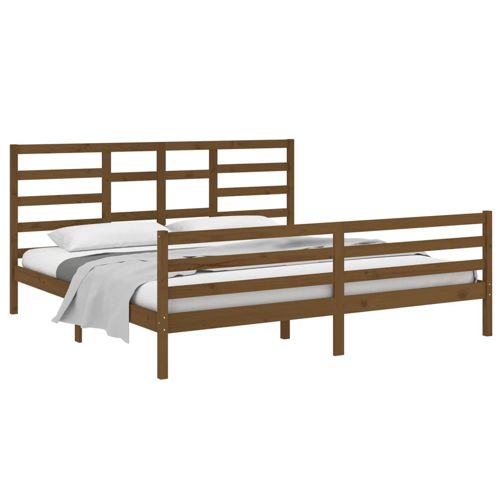 Bedframe Massief Hout Honingbruin 200X200 Cm