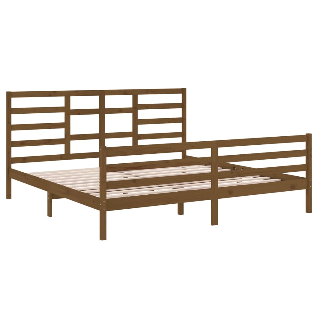 Bedframe Massief Hout Honingbruin 200X200 Cm
