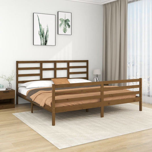 Bedframe Massief Hout Honingbruin 200X200 Cm