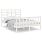 Bedframe Massief Hout Wit 135X190 Cm 4Ft6 Double