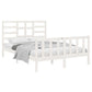 Bedframe Massief Hout Wit 135X190 Cm 4Ft6 Double