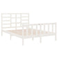 Bedframe Massief Hout Wit 135X190 Cm 4Ft6 Double