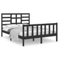 Bedframe Massief Hout Zwart 135X190 Cm 4Ft6 Double