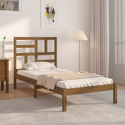 Bedframe Massief Hout Honingbruin 75X190 Cm 2Ft6 Small Single