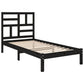 Bedframe Massief Hout Zwart 75X190 Cm 2Ft6 Small Single