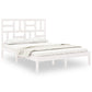 Bedframe Massief Hout Wit 120X190 Cm 4Ft Small Double