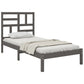 Bedframe Massief Hout Grijs 100X200 Cm