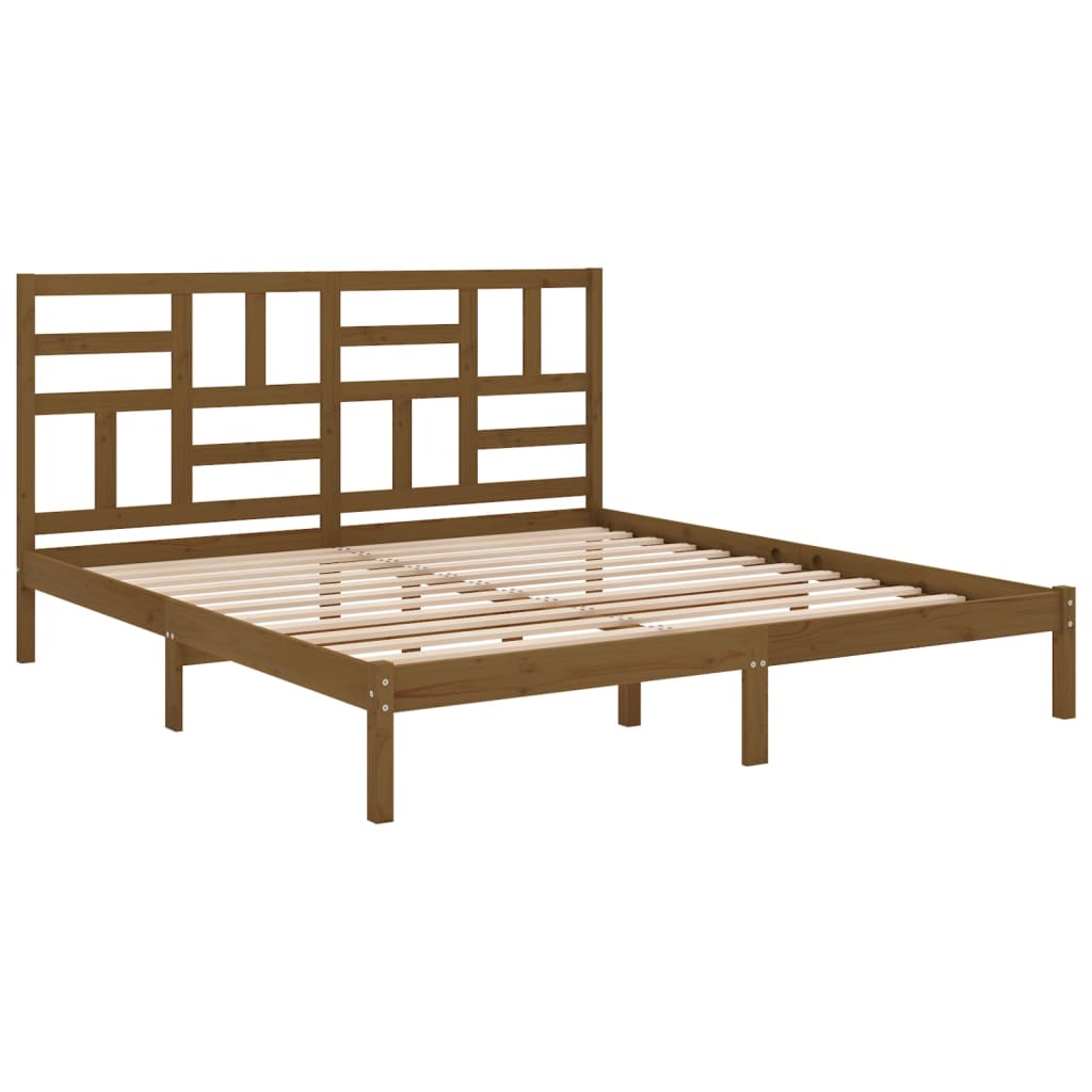 Bedframe Massief Hout Honingbruin 180X200 Cm 6Ft Super King