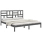 Bedframe Massief Hout Grijs 200X200 Cm