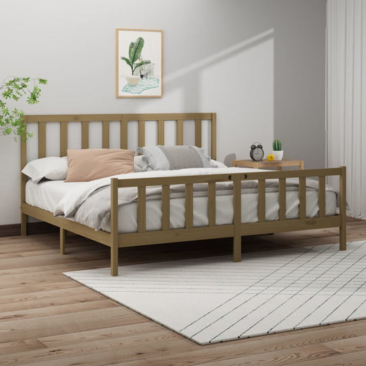 Bedframe Grenenhout Honingbruin 180X200 Cm 6Ft Super King