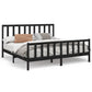 Bedframe Massief Grenenhout Zwart 200X200 Cm