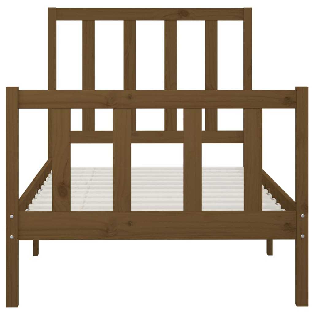 Bedframe Massief Hout Honingbruin 90X200 Cm