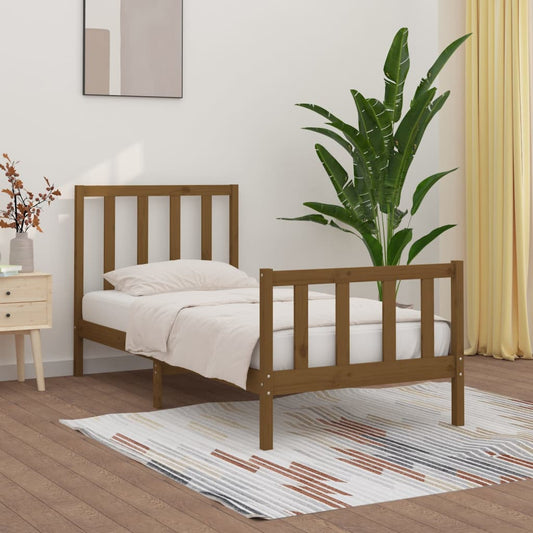 Bedframe Massief Hout Honingbruin 90X200 Cm