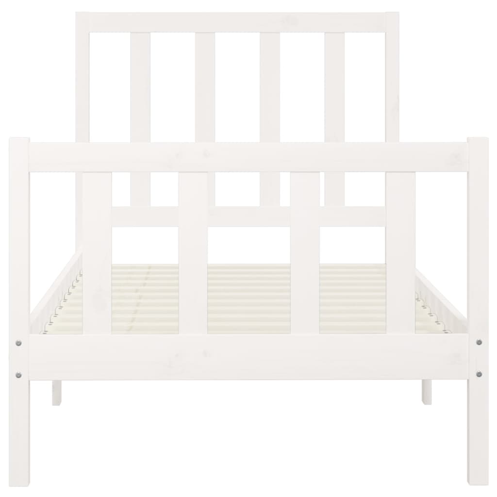 Bedframe Massief Hout Wit 100X200 Cm
