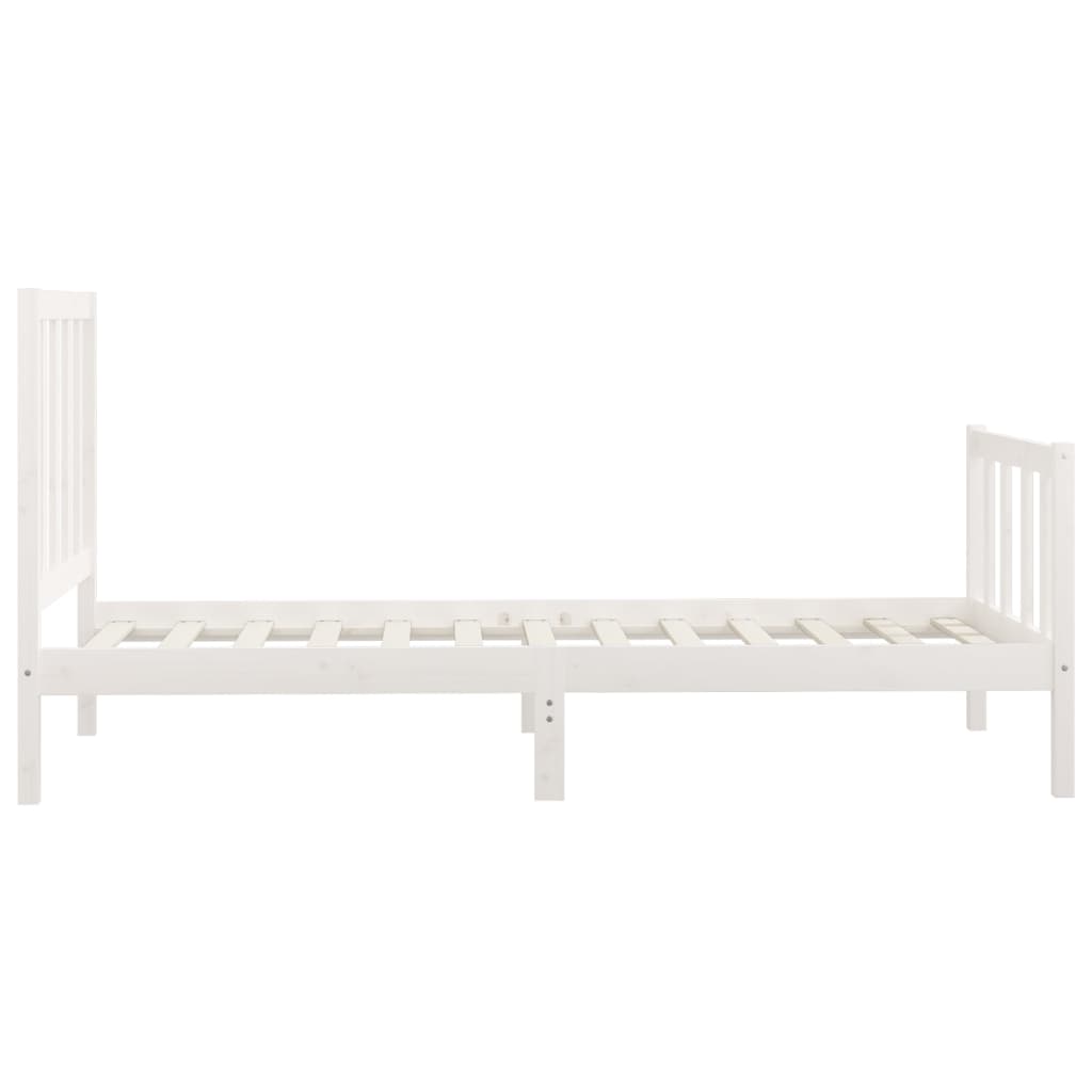 Bedframe Massief Hout Wit 100X200 Cm