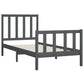 Bedframe Massief Hout Grijs 100X200 Cm