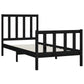 Bedframe Massief Hout Zwart 100X200 Cm