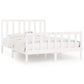 Bedframe Massief Hout Wit 120X200 Cm
