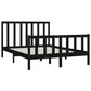 Bedframe Massief Hout Zwart 120X200 Cm