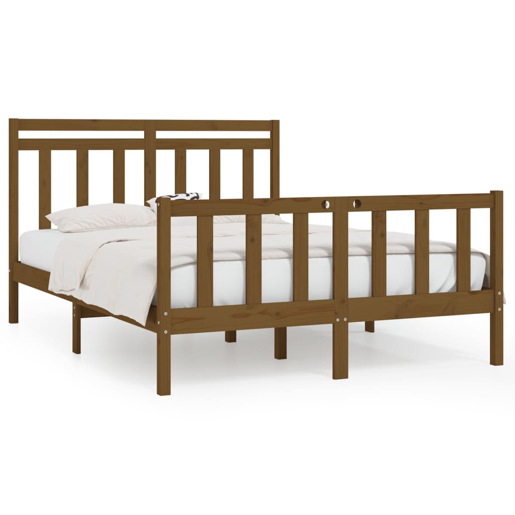 Bedframe Massief Grenenhout Honingbruin 120X200 Cm