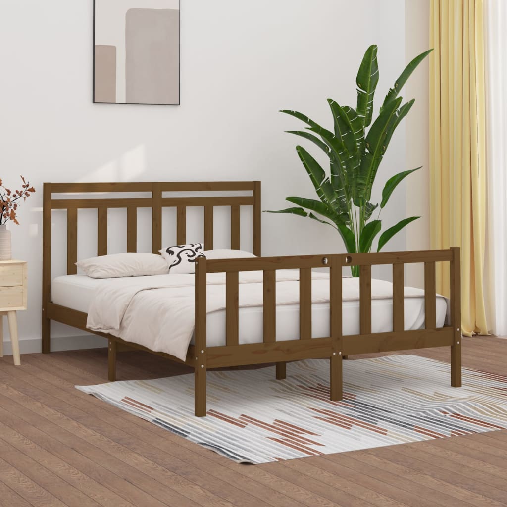 Bedframe Massief Grenenhout Honingbruin 120X200 Cm