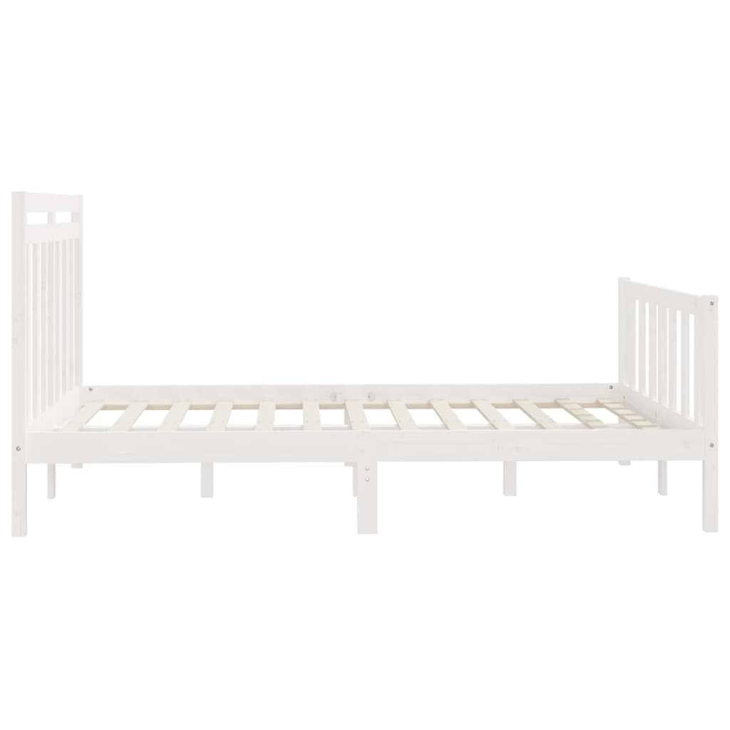 Bedframe Massief Grenenhout Wit 150X200 Cm 5Ft King Size