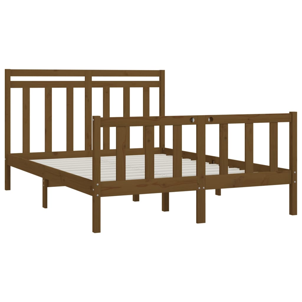 Bedframe Grenenhout Honingbruin 150X200 Cm 5Ft King Size