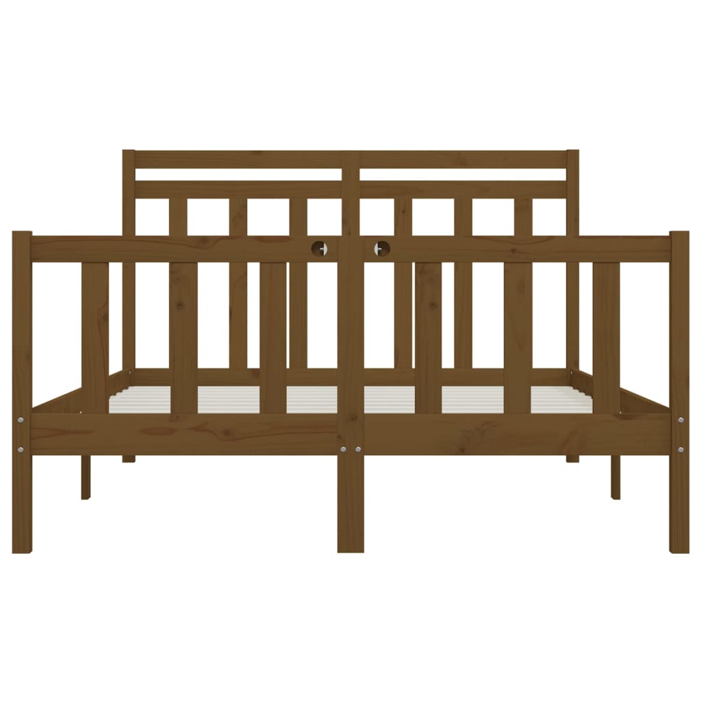 Bedframe Grenenhout Honingbruin 150X200 Cm 5Ft King Size