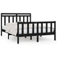 Bedframe Massief Grenenhout Zwart 150X200 Cm 5Ft King Size