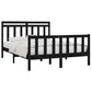 Bedframe Massief Grenenhout Zwart 150X200 Cm 5Ft King Size