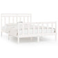Bedframe Massief Grenenhout Wit 160X200 Cm