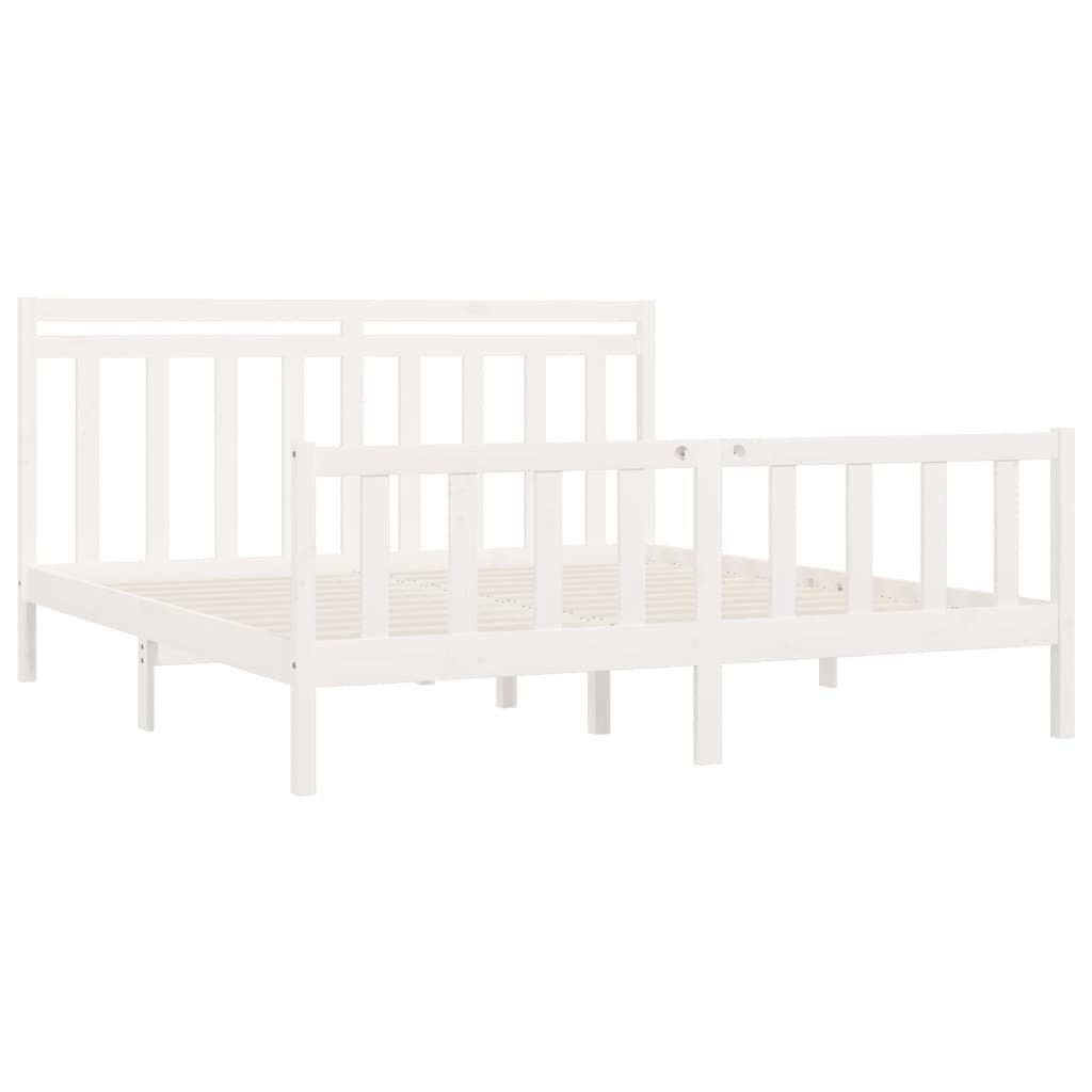 Bedframe Massief Grenenhout Wit 180X200 Cm 6Ft Super King