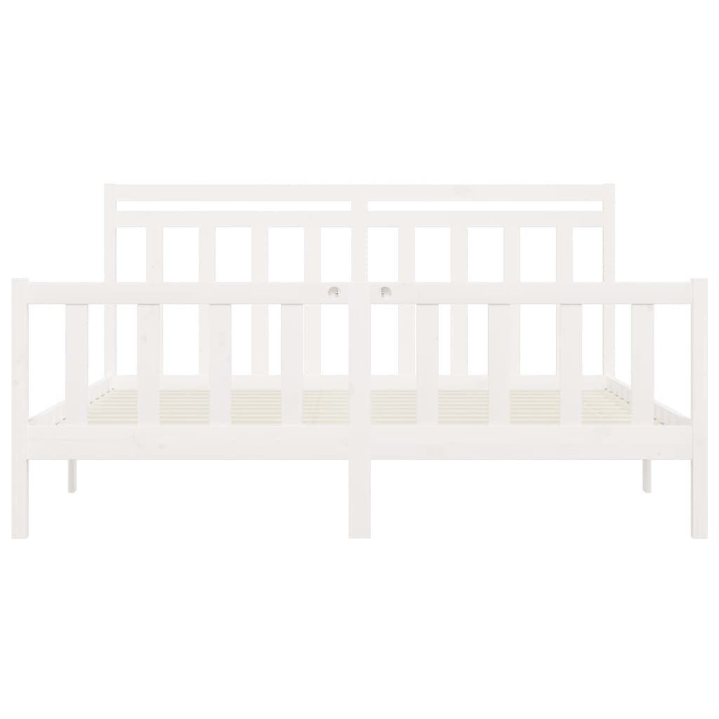 Bedframe Massief Grenenhout Wit 180X200 Cm 6Ft Super King