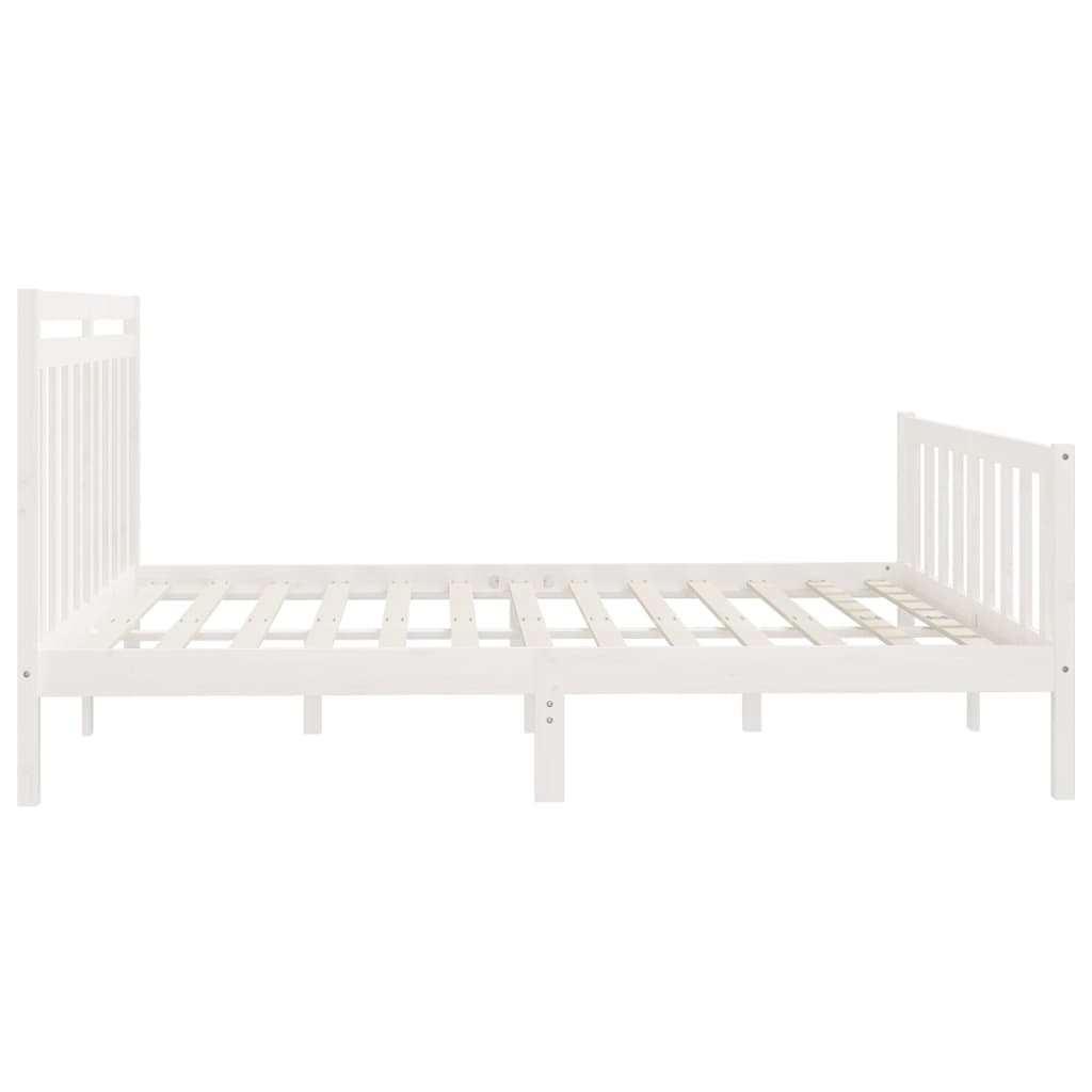 Bedframe Massief Grenenhout Wit 180X200 Cm 6Ft Super King