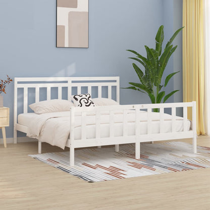 Bedframe Massief Grenenhout Wit 180X200 Cm 6Ft Super King