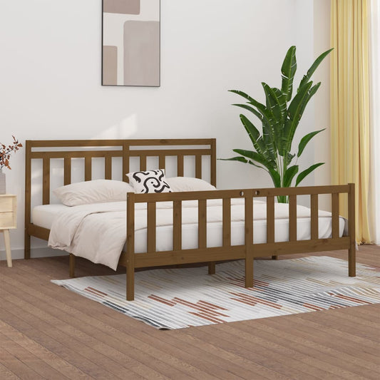 Bedframe Grenenhout Honingbruin 180X200 Cm 6Ft Super King