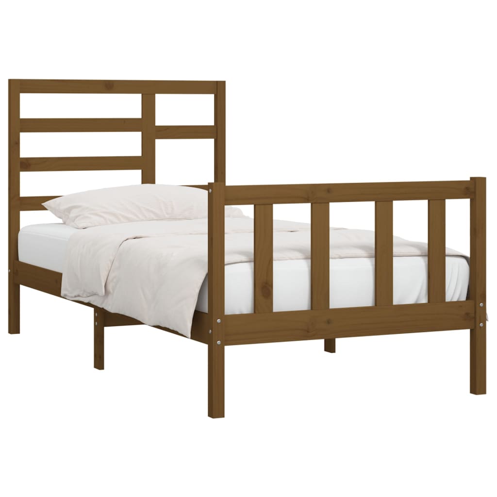 Bedframe Massief Grenenhout Honingbruin 90X200 Cm