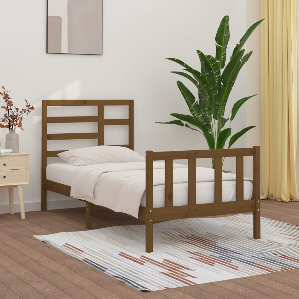 Bedframe Massief Grenenhout Honingbruin 90X200 Cm